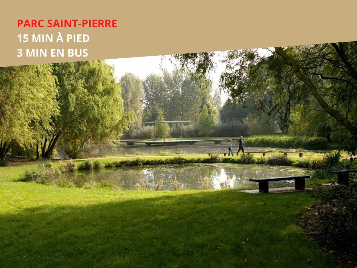 4 Chambres - Grande Maison - Parking - Jardin Amiens Luaran gambar